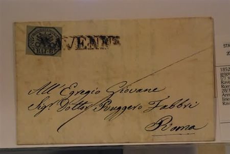 STATO PONTIFICIO - 1852, 6 baj grigio verdastro (7) su lettera da Ravenna per...