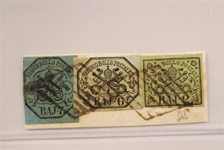 STATO PONTIFICIO - 1852, 7 baj + 6 baj + 2 baj (8+7+3) su piccolo...