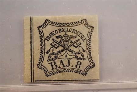 STATO PONTIFICIO - 1852, 8 baj bianco (9). (Sorani).(GOMMA ORIGINALE)