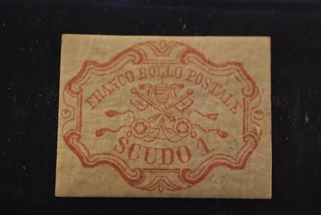 STATO PONTIFICIO - 1852, 1 scudo rosa carminio (11) ben marginato ai quattro...