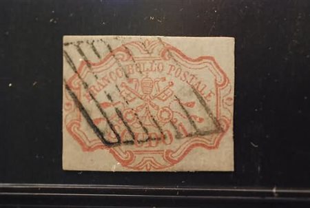 STATO PONTIFICIO - 1852, 1 scudo rosa carminio (11) riparato, di buon...