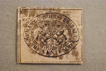 STATO PONTIFICIO - 1867, 3 c. grigio rosa (14). (Cert. Raybaudi "buono...