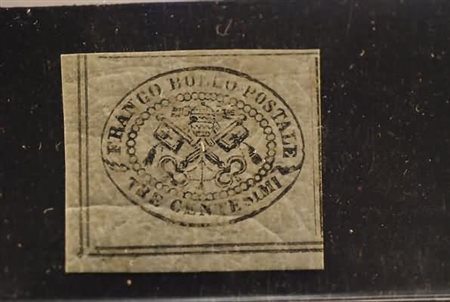 STATO PONTIFICIO - 1867, 3 c. grigio (15) splendido esemplare, gomma integra...