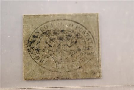 STATO PONTIFICIO - 1867, 3 c. grigio (15) annullato con bollo a losanga....