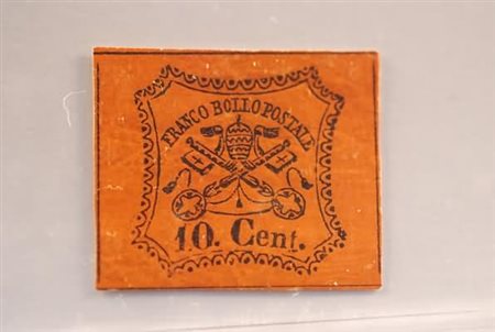 STATO PONTIFICIO - 1867, 10 c. vermiglio arancio (17). (Em.Diena).(GOMMA...