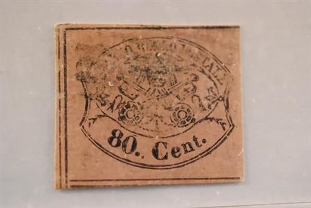 STATO PONTIFICIO - 1867, 80 c. rosa lillaceo (20). (A.Diena).(USATO)