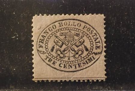 STATO PONTIFICIO - 1868, 3 c. grigio rosa (23). Raro, da esaminare per una...