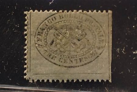 STATO PONTIFICIO - 1868, 3 c. grigio (24).(GOMMA ORIGINALE)