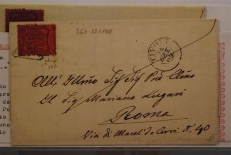 STATO PONTIFICIO - 1869, 10 c.vermiglio arancio intenso (26b) su lettera da...