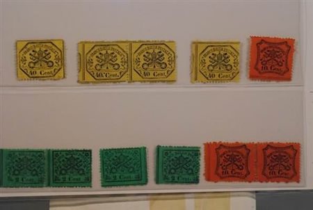 STATO PONTIFICIO - 1868, III emissione, alcuni valori da 2 c.(22) 10 c.(26) e...