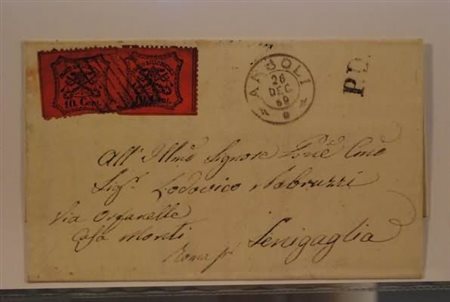 STATO PONTIFICIO ANNULLAMENTI - 1868, ARSOLI, doppio cerchio + P.D. inedito,...