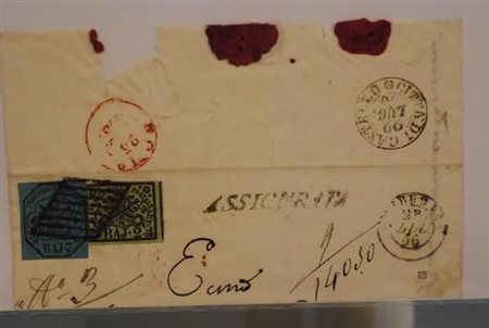 STATO PONTIFICIO ANNULLAMENTI - 1853, PERUGIA-ASSICURATA, testatina di...