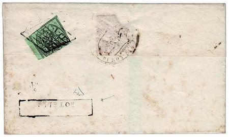 STATO PONTIFICIO ANNULLAMENTI - 1855, ROTELLA cartella II tipo (p.R1) al...