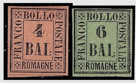 ROMAGNE - 1859, L'emissione completa di 9 valori (1/9).(GOMMA ORIGINALE)