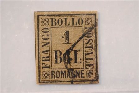 ROMAGNE - 1859, 1 baj bruno grigio (2). (B.S.Oliva).(USATO)