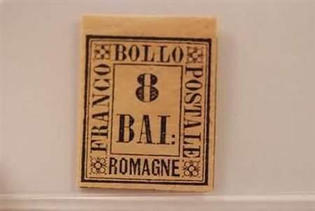 ROMAGNE - 1859, 8 baj rosa (8).(GOMMA ORIGINALE)