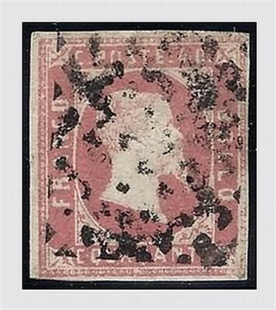 REGNO DI SARDEGNA - 1851, 40 c. rosa (3). (Cert. E. Diena).(USATO)