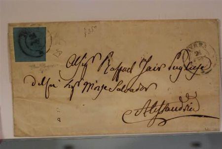 REGNO DI SARDEGNA - 1853, 20 c.azzurro (5) con margini molto grandi ai...