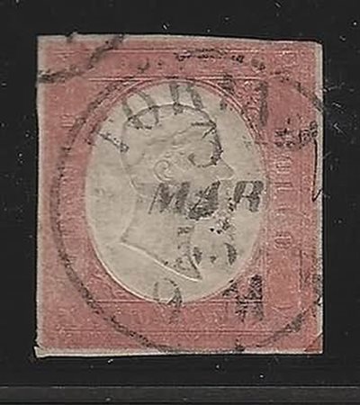 REGNO DI SARDEGNA - 1854, 40 c. rosso mattone chiaro (9b). Qualità da...