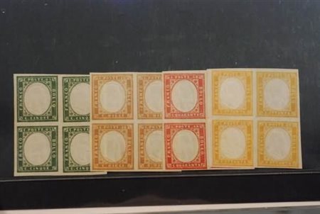 REGNO DI SARDEGNA - 1862-63, IV emissione, quattro valori delle tinte più...