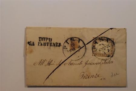REGNO DI SARDEGNA - 1861, 10 c. bruno grigio olivastro (14B) su lettera da...
