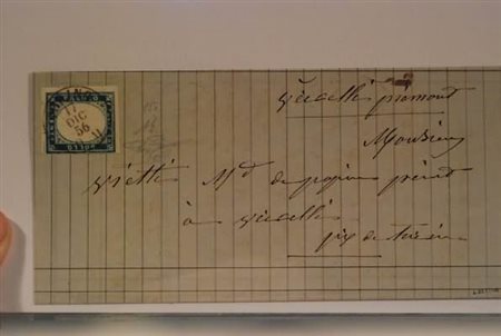 REGNO DI SARDEGNA - 1856, 20 c. cobalto (15) su fresca lettera da Torino per...