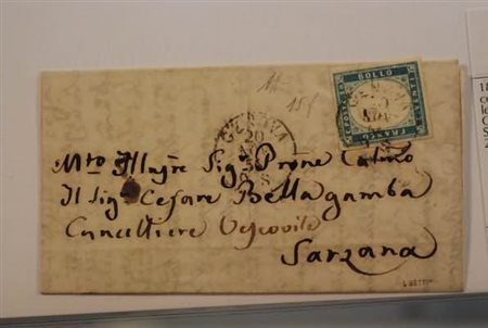REGNO DI SARDEGNA - 1856, 20 c. cobalto (15) su lettera da Genova per...
