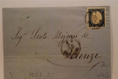 REGNO DI SARDEGNA - 1860, 20 c. azzurro scurissimo (15C) con margini molto...