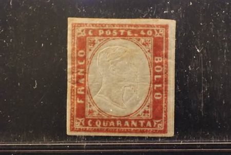 REGNO DI SARDEGNA - 1859, 40 c.rosso mattone (16B). Da esaminare. (E....