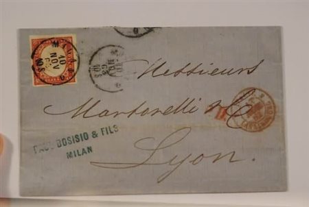 REGNO DI SARDEGNA - 1863, 40 c.rosa vermiglio (16F) con margini molto grandi...
