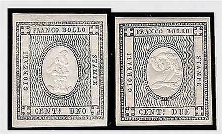 REGNO DI SARDEGNA - 1861, Francobolli per stampati 2 valori cpl. (19/20)...