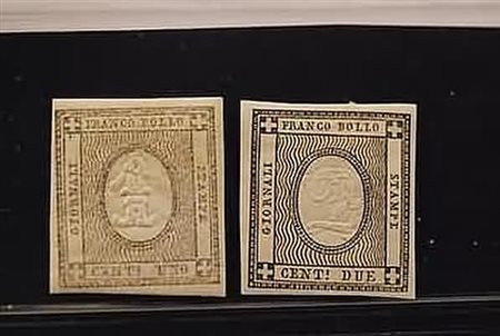 REGNO DI SARDEGNA - 1861, Francobolli per stampati 2 valori cpl. (19/20). Da...