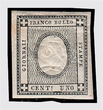 REGNO DI SARDEGNA - 1861, 1 c. con errore di cifra "2"(19l). Esemplare non...