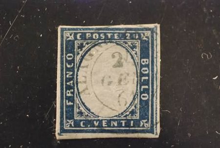 REGNO DI SARDEGNA ANNULLAMENTI - 1861, ALAGNA (Lomell.a) (p.R.1) doppio...