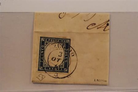 REGNO DI SARDEGNA ANNULLAMENTI - 1861, AZEGLIO su (p. 9) su 20 c. (15Db),...