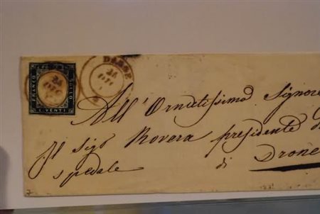 REGNO DI SARDEGNA ANNULLAMENTI - 1857, BARGE (doppio cerchio (p.7) su 20 c....