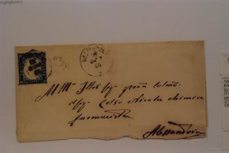 REGNO DI SARDEGNA ANNULLAMENTI - 1860, BASSIGNANA (p.6) su 20 c. (15B) su...