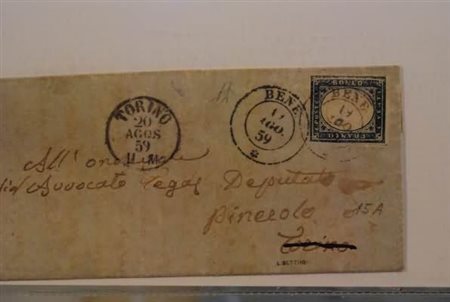 REGNO DI SARDEGNA ANNULLAMENTI - 1859, BENE (p.5) su 20 c. (15A), esemplare...