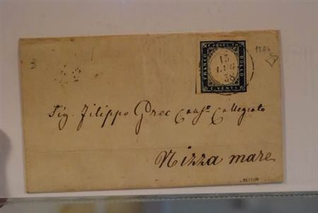 REGNO DI SARDEGNA ANNULLAMENTI - 1858, BOSCO (p.4) su 20 c. (15Ab) su lettera...