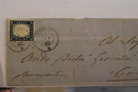 REGNO DI SARDEGNA ANNULLAMENTI - 1862, BOVES (p.6) su 20 c. (15Dc) su lettera...