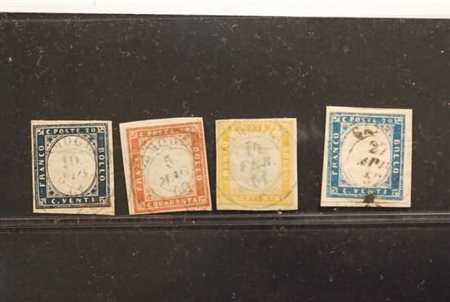 REGNO DI SARDEGNA ANNULLAMENTI - 1860-61, CAMOGLI doppio cerchio azzurro...