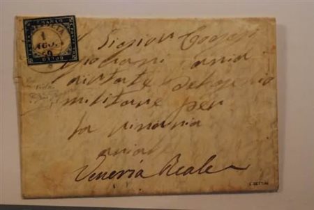 REGNO DI SARDEGNA ANNULLAMENTI - 1859, CAMPIGLIA doppio cerchio blu/violaceo...