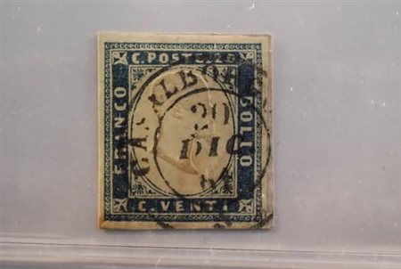 REGNO DI SARDEGNA ANNULLAMENTI - 1861, CASALBORGONE (p. 8) su 20 c. (15Db) su...