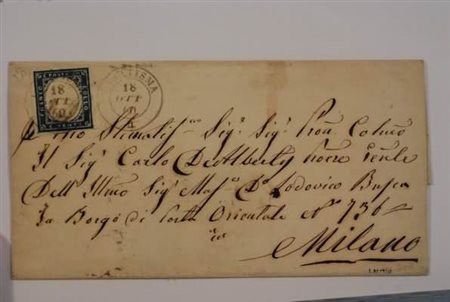 REGNO DI SARDEGNA ANNULLAMENTI - 1860, CASATISMA (p. 4) su 20 c. (15C) su...