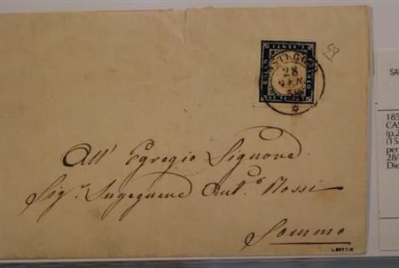 REGNO DI SARDEGNA ANNULLAMENTI - 1858, CASTEGGIO (p.2) su 20 c. (15Ab)...