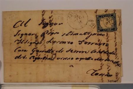 REGNO DI SARDEGNA ANNULLAMENTI - 1858, CAVOUR, doppio cerchio (p.7) su 20 c....