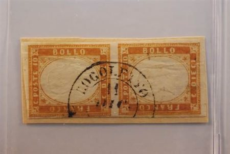 REGNO DI SARDEGNA ANNULLAMENTI - COGOLETTO doppio cerchio (p.10) su 10 c....