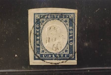 REGNO DI SARDEGNA ANNULLAMENTI - 1860, COLLEGNO doppio cerchio (p.12) su 20...