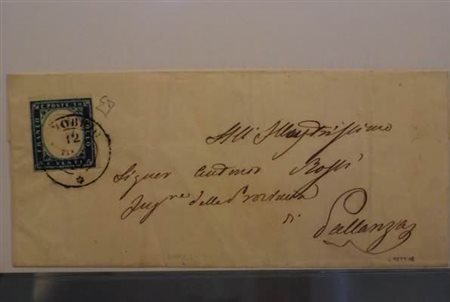 REGNO DI SARDEGNA ANNULLAMENTI - 1857, ROBBIO (p. 7) su 20 c. (15f) lettera...