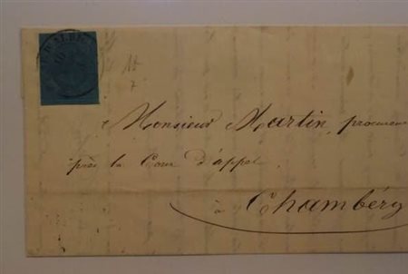 REGNO DI SARDEGNA ANNULLAMENTI - 1853, S.PIERRE D'ALBIGNY (p.8) su 20 c. (5)...